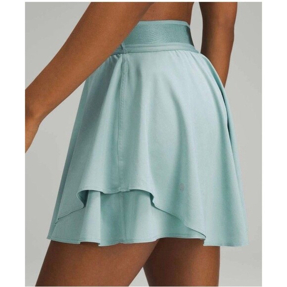 Lululemon Court Rival Skort Sz 2 Blue Green Lined - Picture 4 of 10